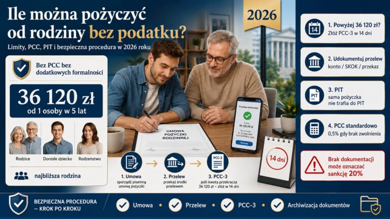 Ile można pożyczyć od rodziny bez podatku Limity, PCC, PIT i bezpieczna procedura w 2026 roku